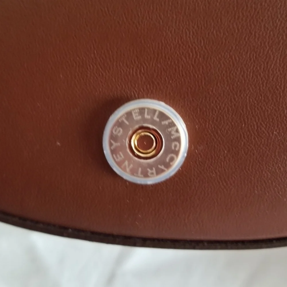 Stella McCartney Brown Logo Saddle Flap Shoulder Bag - Picture 9 of 12